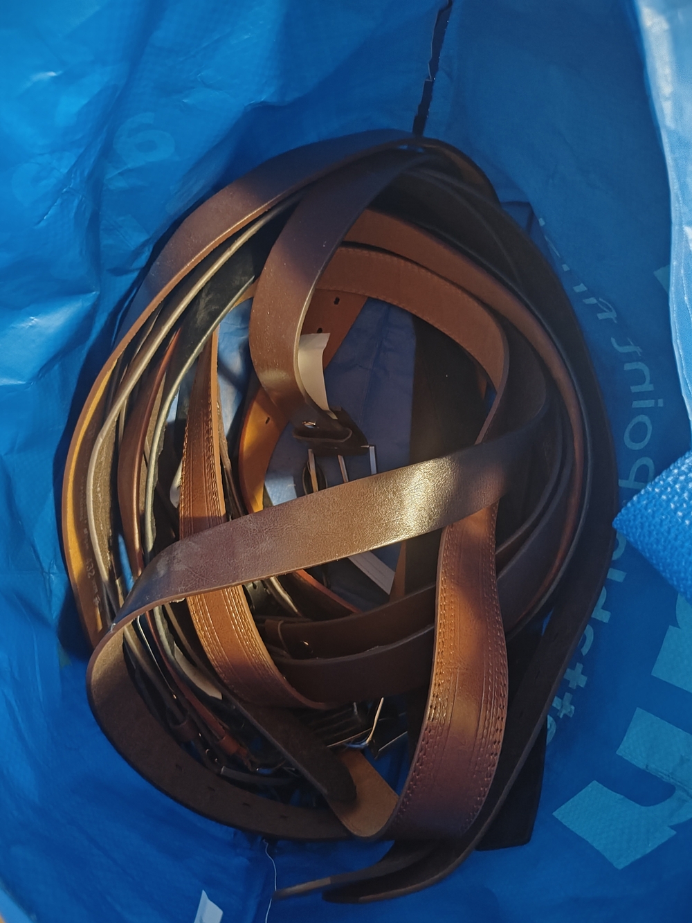 Lot Of 10 Men's Brown Leather Belt - Classic Casual Dress Style